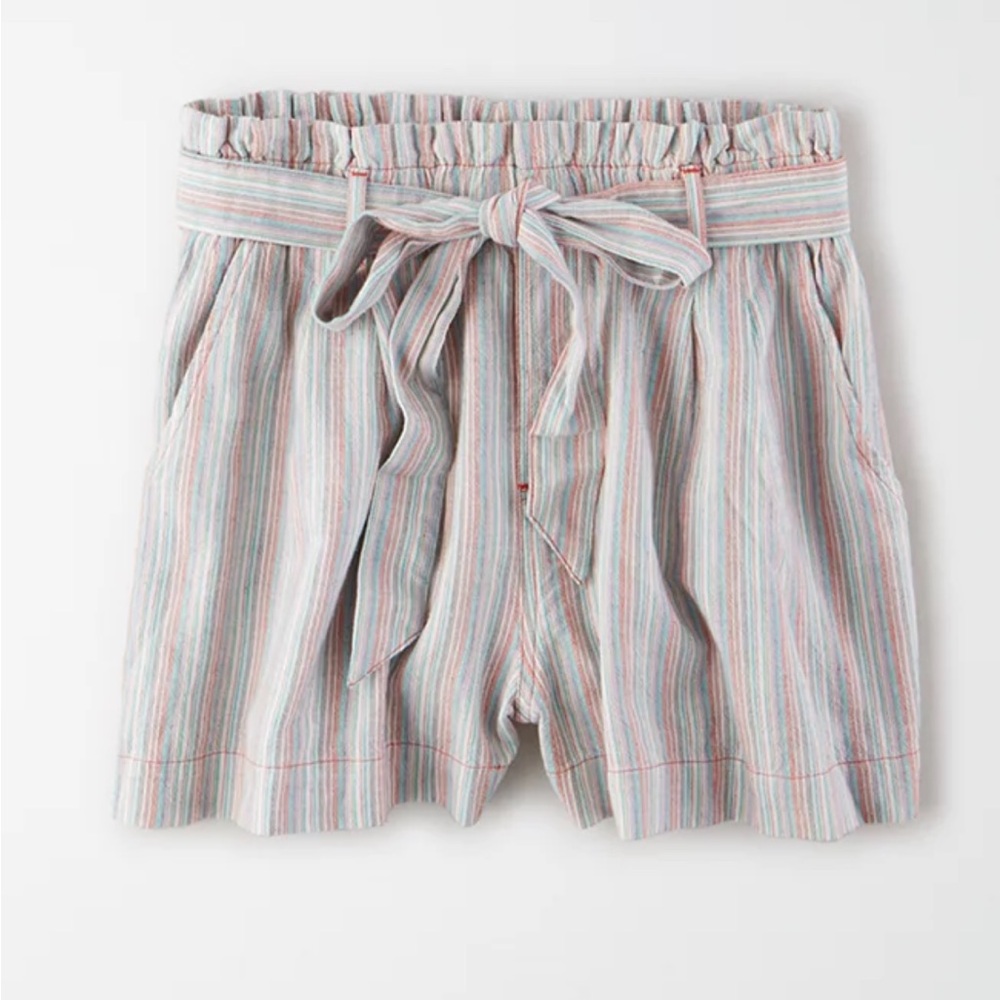 American Eagle Linen High-Wasted Paperbag Soft Short